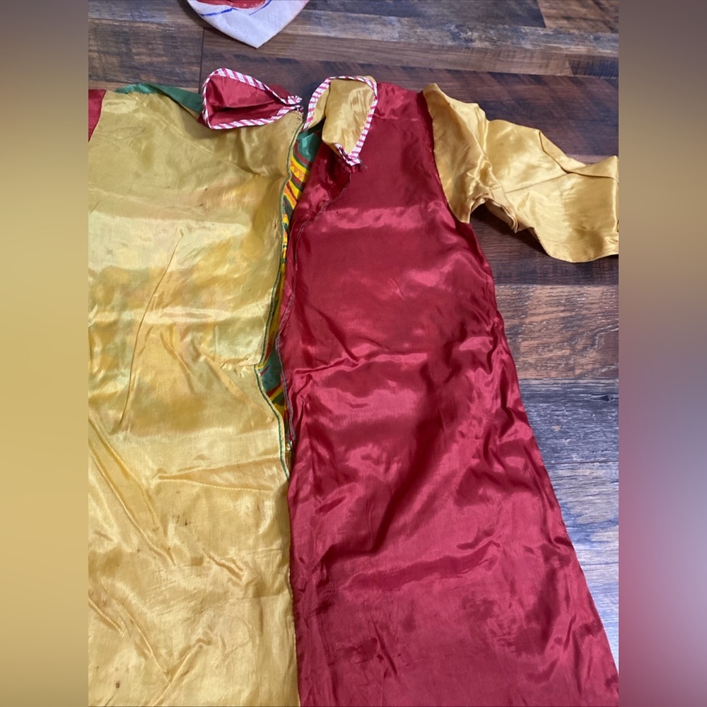 Vintage Masquerade Costume By Superb Halco Brand Clown Size Large Child 3 Piece - Picture 12 of 12